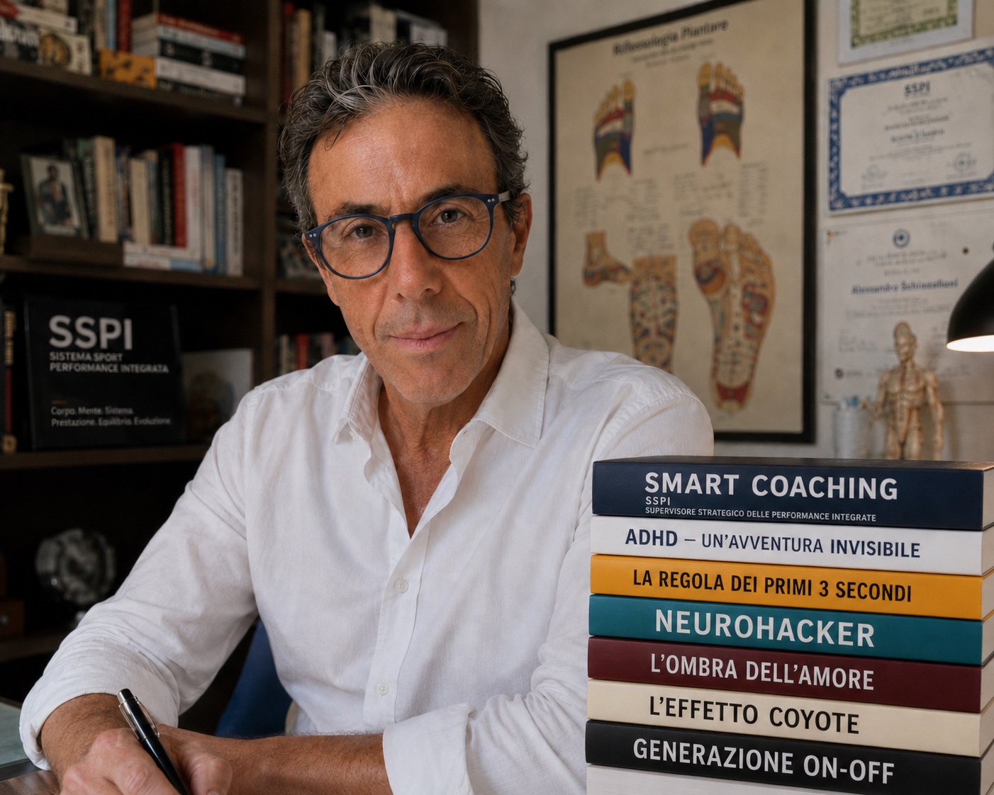 Alessandro Schiasselloni nel proprio studio professionale